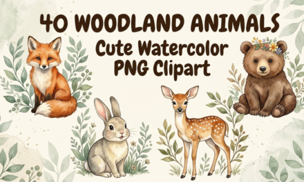 40 Watercolor Woodland Animals Clipart: A Charming Collection for Creative Projects